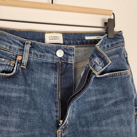 Citizens Of Humanity Size 27 Demy Distressed Tempo Cropped Flare Jeans Blue - Picture 8 of 12